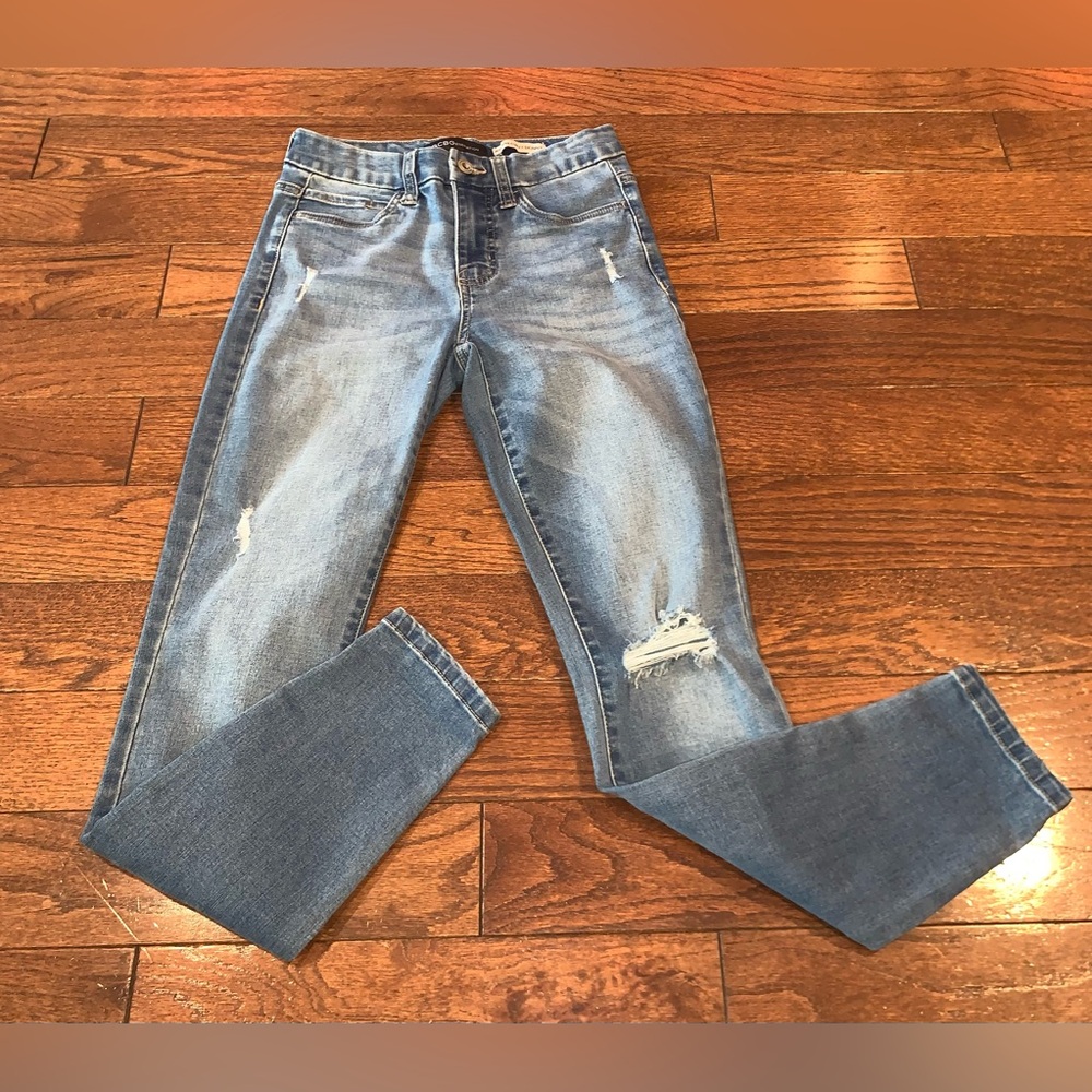 BCBG Generation‎ Mid Rise Curvy Skinny Jeans Distressed Y2K Women’s 1/25
